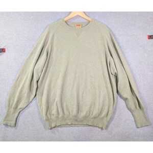 Paul‎ Stuart Vintage 90s 100% Cashmere Crewneck Sweater XXL Sage Green